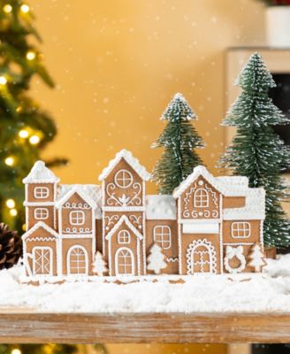 12" Resin Christmas Gingerbread Townhouse Figurine