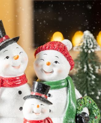 10.25" Resin Christmas Snowman Family Figurine