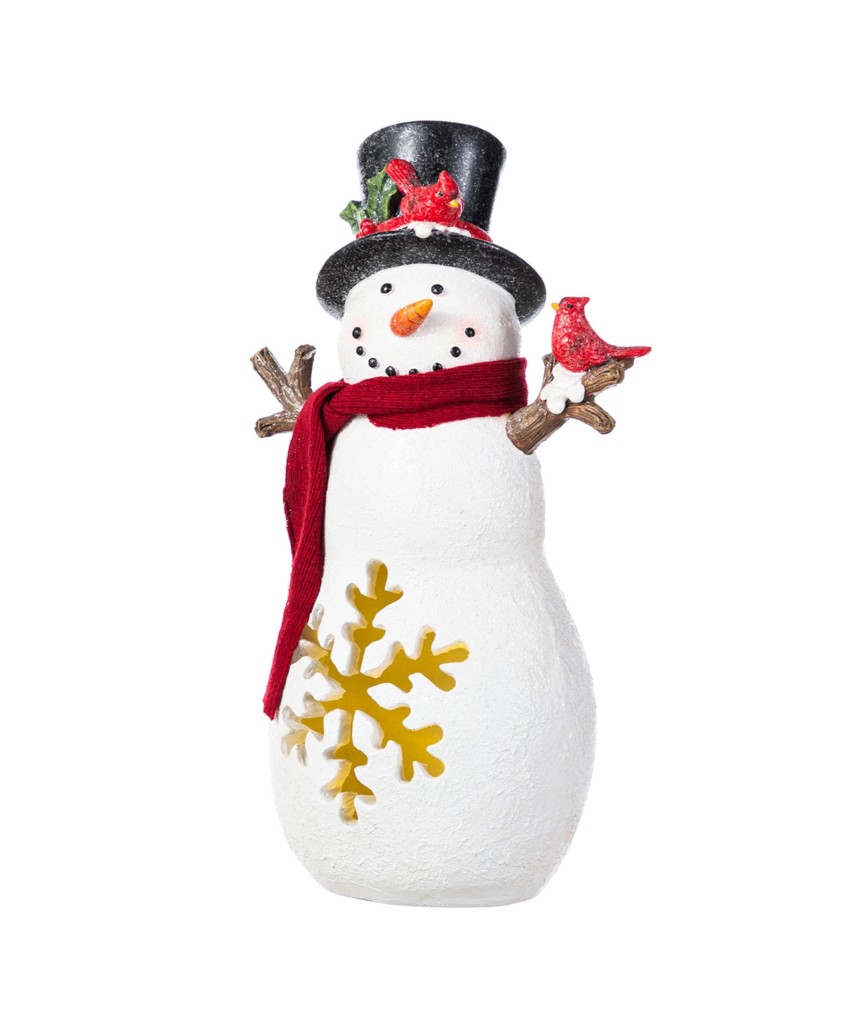 15" Lighted Resin Christmas Snowman Table Decor - Multi