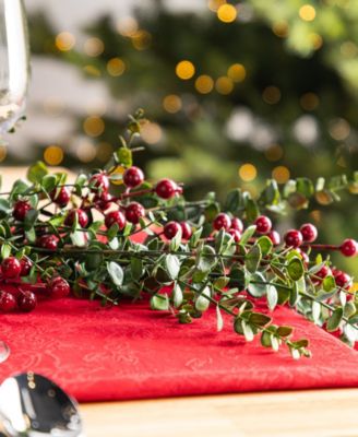 6 ft Polyethylene Christmas Dripping Eucalyptus Garlands with Berries, Set of 2