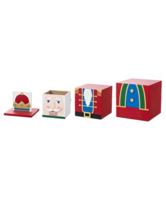 24.5" Wood Christmas Santa and Nutcracker Reversible Boxed Porch D&eacute;cor