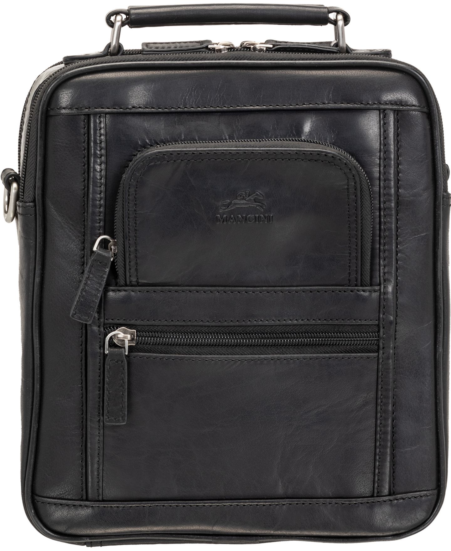 Мужская сумка Mancini Buffalo Double Compartment, цвет: Чёрный — фото 1