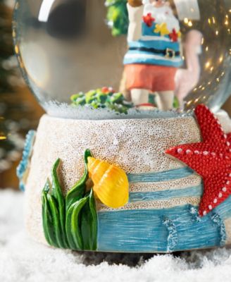 100mm Resin Christmas Musical Snowflakes Santa on Vacation Water Globe