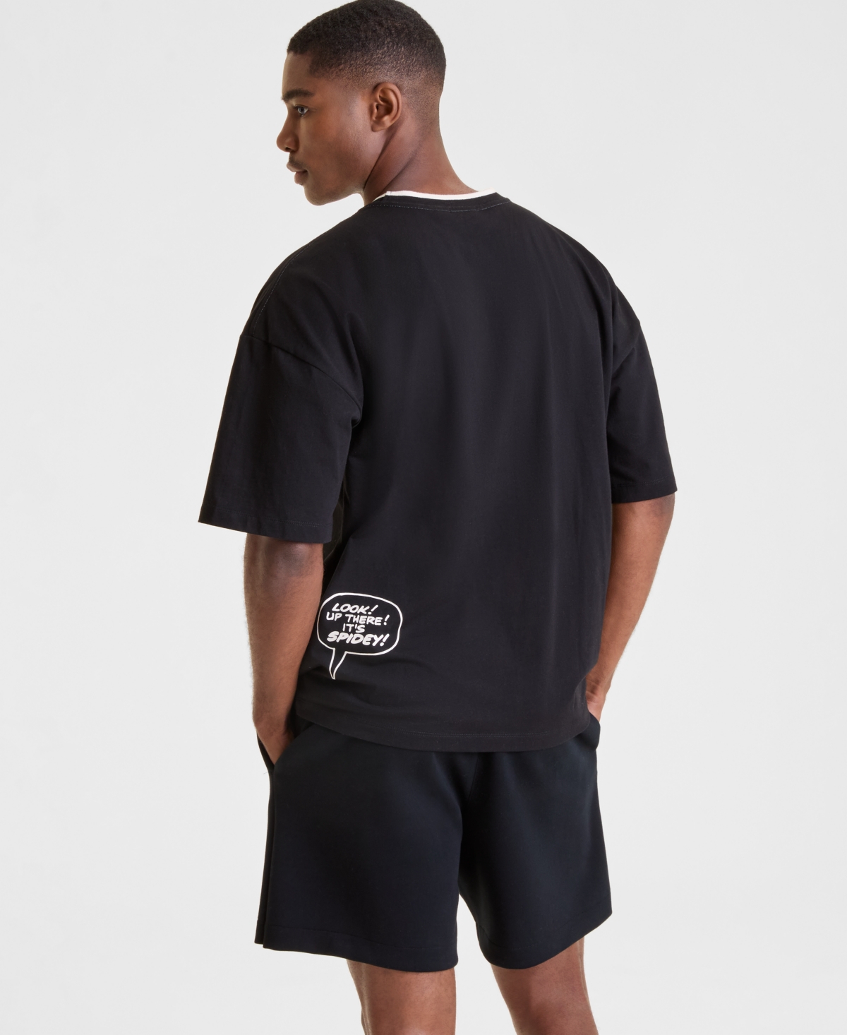 Macy's Marvel X Nba Men's "it's Spidey" Spiderman Short Sleeve Graphic T-shirt, Macy's Exclusive In Blue