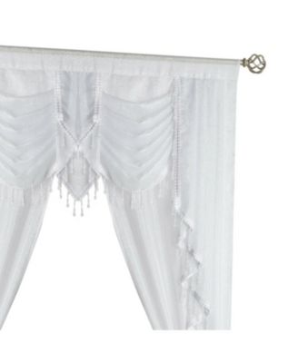 Ultra Glam Beaded Sparkly Sheer Window in a Bag Curtain Set - 58 in. W x 84 in. L, Rose