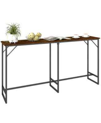 70" Bar Table with Charging Station, Bar Height Pub Table,