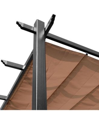 10' x 13' Pergola with Retractable Shade Canopy, Aluminum,