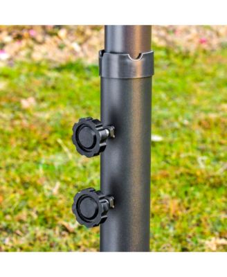 15' Backyard Double-Sided Steel Fabric Market Garden Umbrella