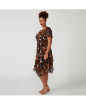 Plus Size Dream Glow Faux-Wrap Dress
