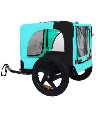 Pet Bike Trailer,Suitable for Small & Medium Pets, Easy Folding Cart Frame, Quick Release Wheel, Light Blue
