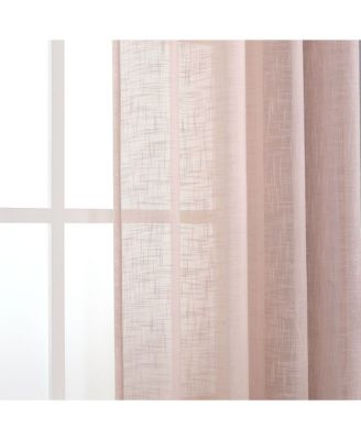 2 Pack Lux Thread Premium Woven Grommet Top Sheer Curtain Panels - Spice