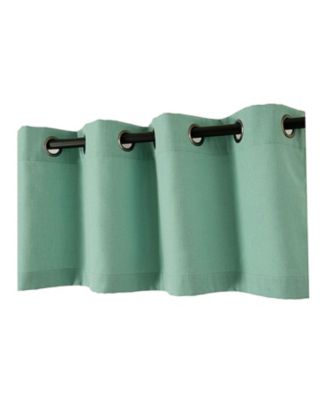 Teen Decor Poly Cotton Coastal Aqua Colored Grommet Top Window Valance