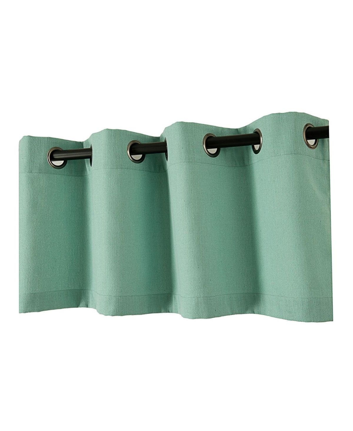 Teen Decor Poly Cotton Coastal Aqua Colored Grommet Top Window Valance - Blue