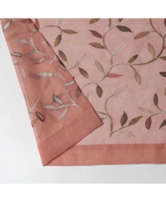 Shabby Sheer Embroidered Complete 3 Piece Floral Rod Pocket Cafe Kitchen Curtain Tier & Valance Set