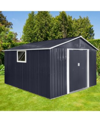 Metal garden sheds 11.2ftx10.6ft outdoor storage sheds Grey with window