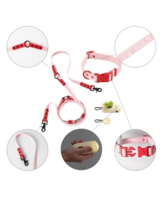 Luna 8FT Adjustable 6-in-1 Waterproof Hands-Free Leash and Collar with LED Flashlight, Bag Dispenser, and Poop Bag Holder