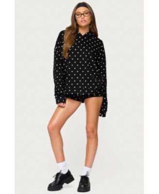 Women's Chelsie Polka Dot Foldover Shorts