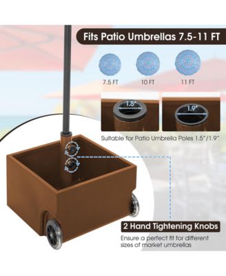170lbs Patio Umbrella Base Stand Wheels Planter Outdoor Heavy Duty Garden