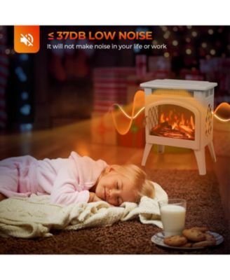 Electric Fireplace Heater 17" with Remote Control, Cathedral Stylish, Different Flame Effects and Log Set Colors, Adjustable Brightness and Heating Mode, Overheating Safe Design