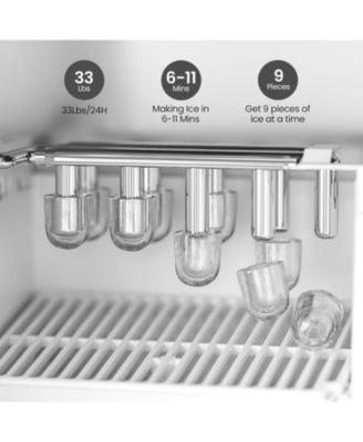 Water Cooler with Ice Maker &amp;#x2013; 33lbs/Day, Fits 2&amp;#x2013;5 Gallon Bottles, Child Lock, Energy-Saving, for Home &amp; Office