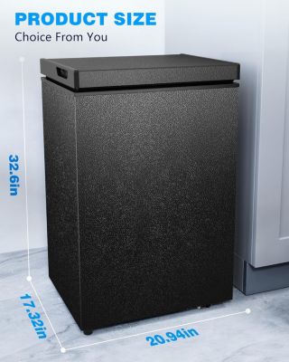 2.8 Cubic Chest Freezer  Feet Compact Freezer with 3 Removable Baskets, Free Standing Top open Door Deep Freezer, Adjustable Temperature for Home Dorm, Bar, Basement, Kitchen