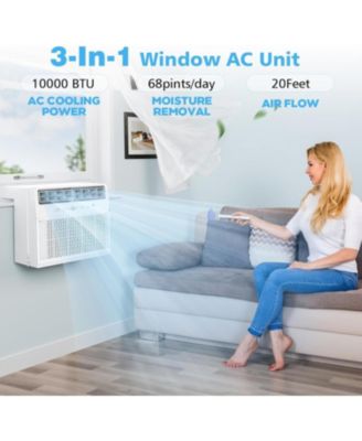 Window Air Conditioners with 10000 BTU capacity, Ideal for room up to 450 Sq. Ft, Window AC with Cooling, Dehumidifier, Fan, Equipped with remote