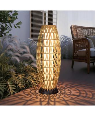 Outdoor Vertical Vine Floor Lamp,Soft lighting,Portable Handwoven Resin Rattan Lamp