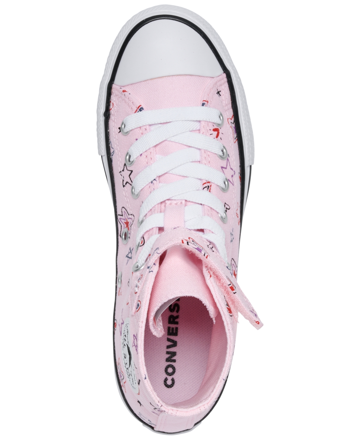 Converse Little Girls Chuck Taylor All Star Doodles Stay-put Closure Strap High Top Casual Sneakers From Fini