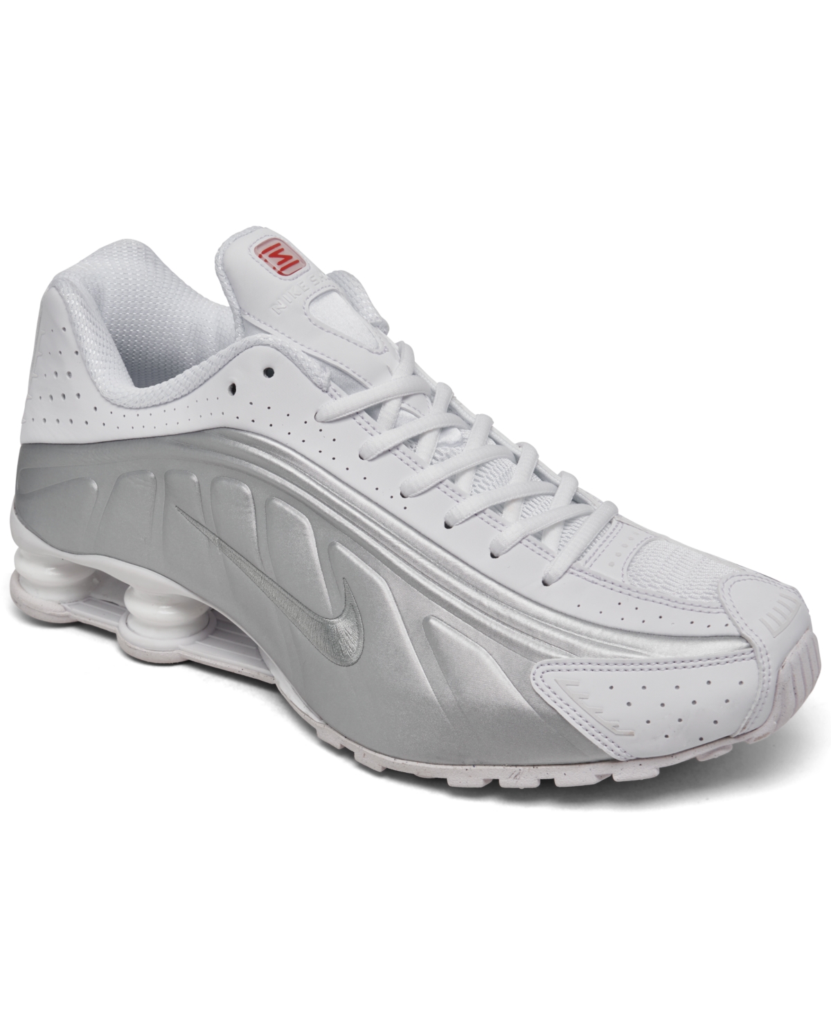 Men's Shox R4 Casual Sneakers from Finish Line - White, Silver