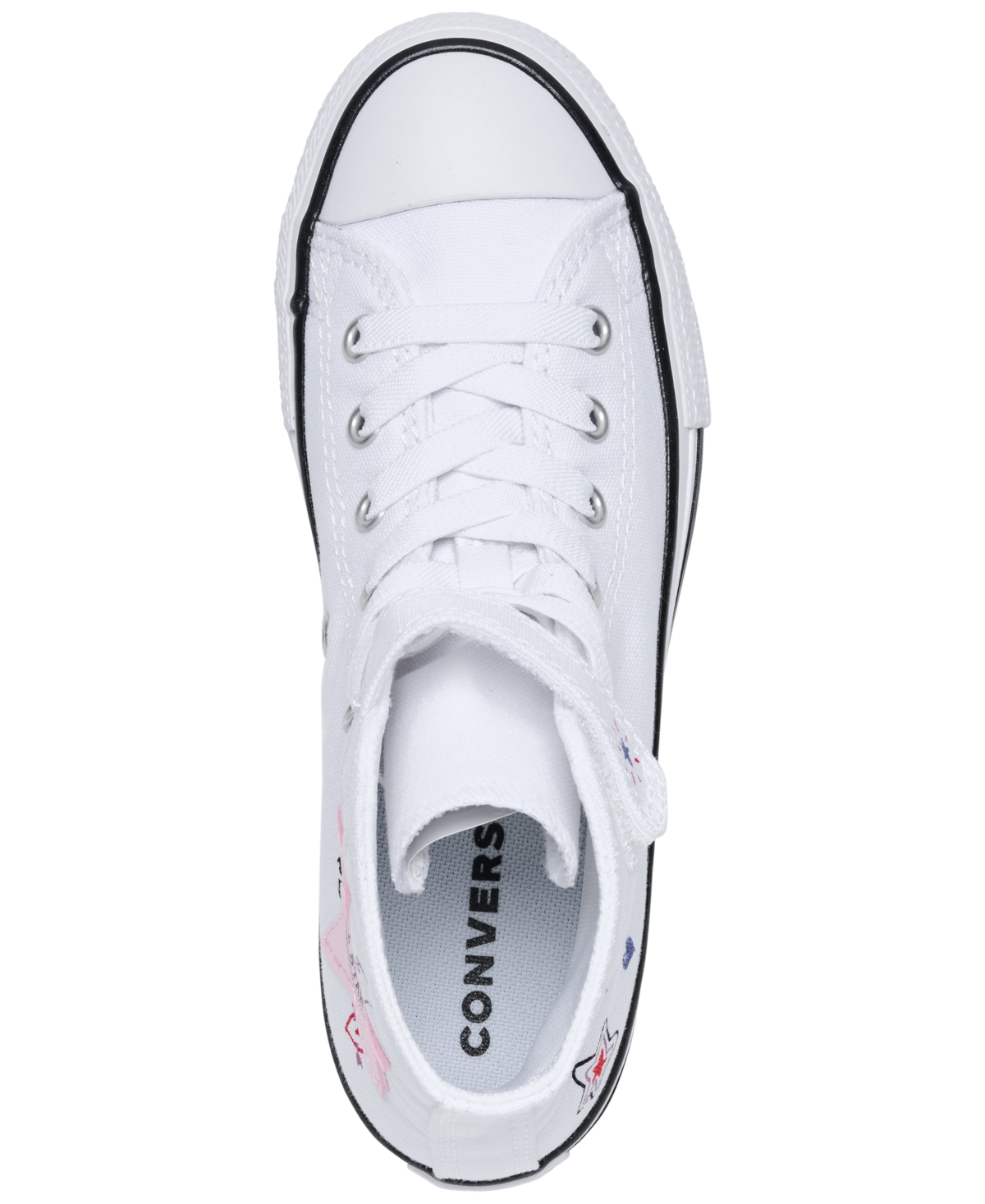 Converse Little Girls Chuck Taylor All Star Doodles Stay-put Closure Strap High Top Casual Sneakers From Fini