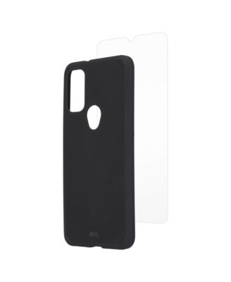 Protection Pack Tough Case and Glass Screen Protector for Motorola Moto G Pure-Black