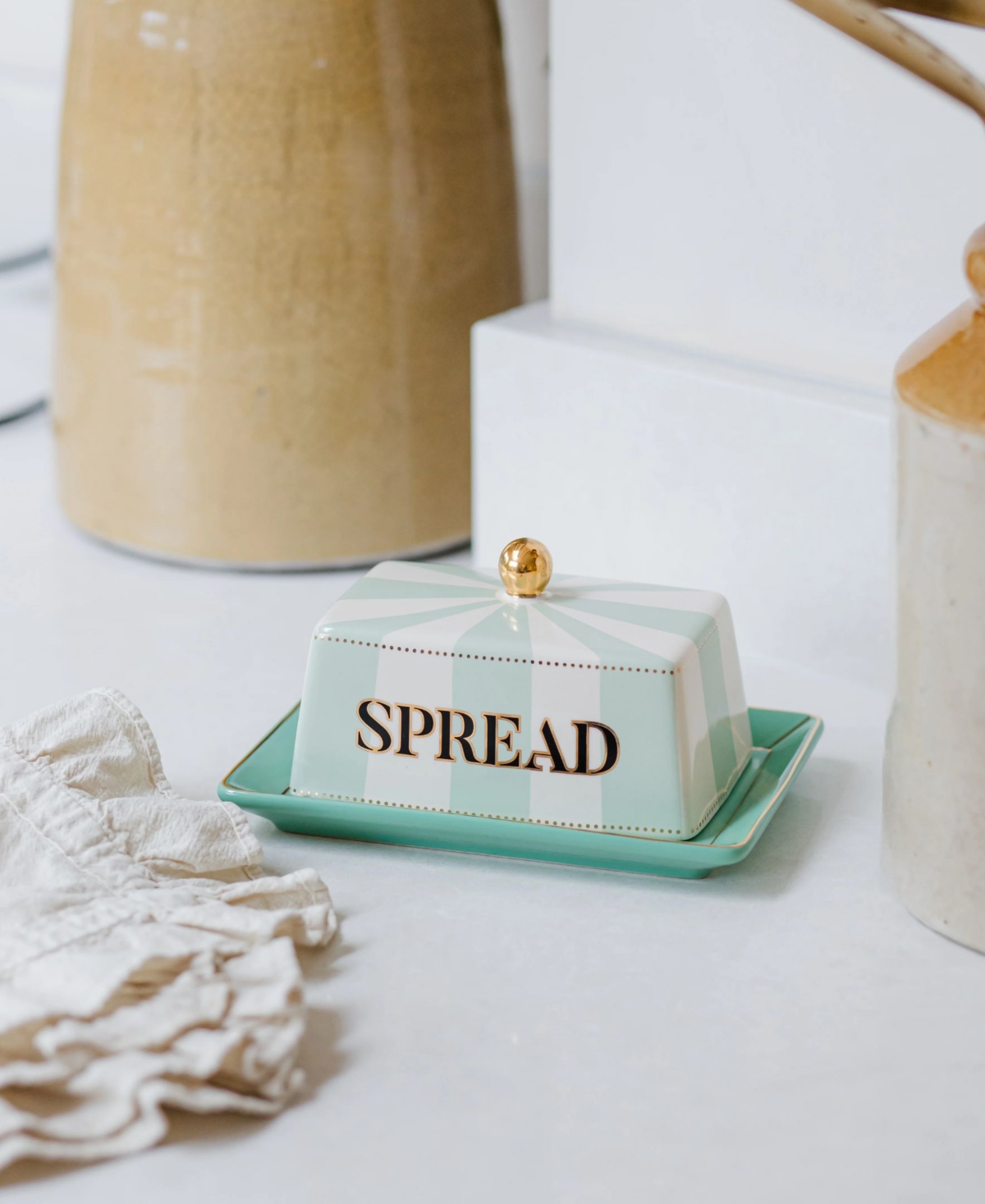 Yvonne Ellen Elephant Butter Dish In Multi