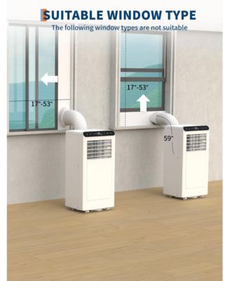 8,000 BTU Portable AC, Quiet Cooling Unit with Dehumidifier & Fan, 24H Timer, for 350 Sq.Ft Rooms