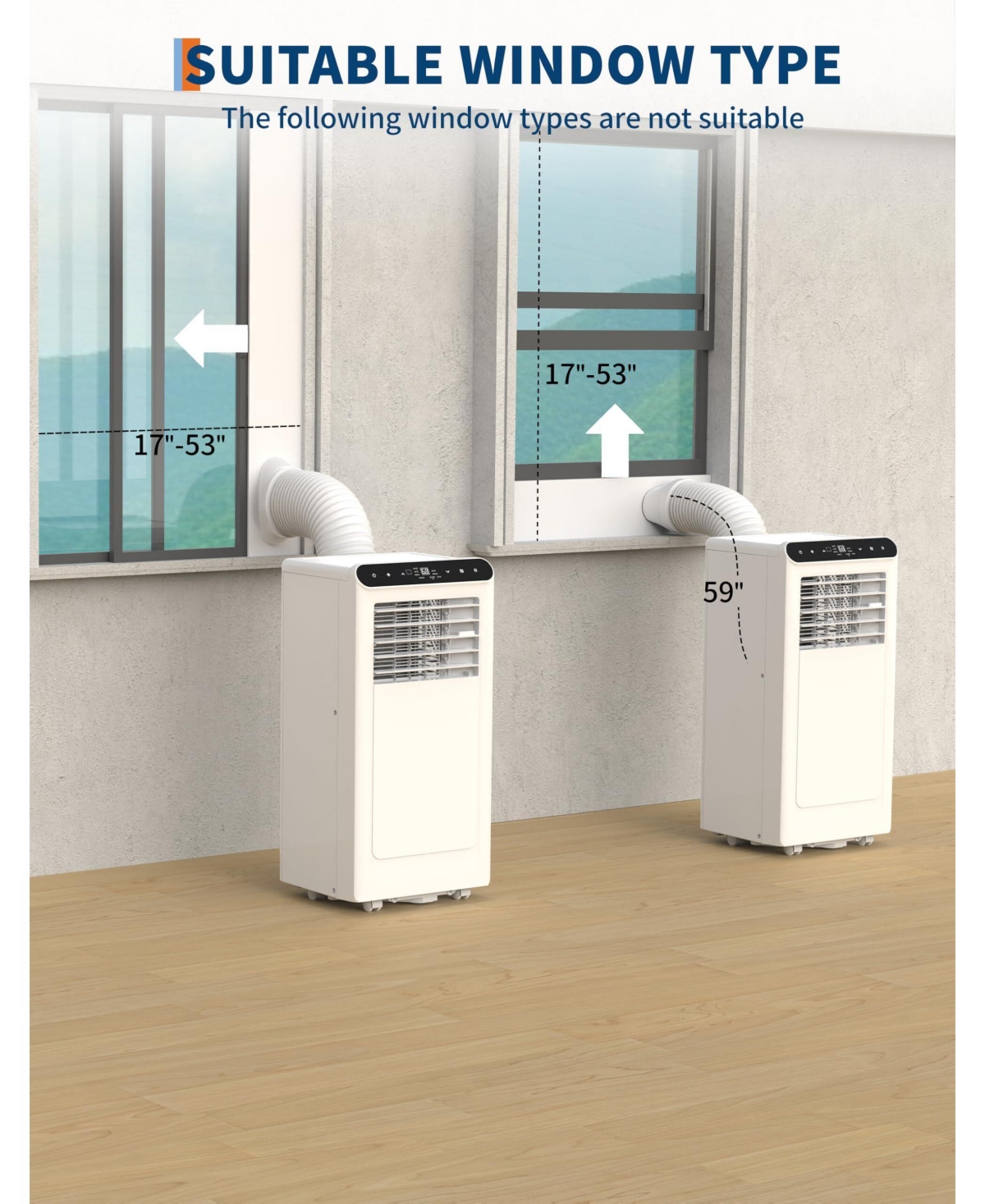8,000 Btu Portable Ac, Quiet Cooling Unit with Dehumidifier & Fan, 24H Timer, for 350 Sq.Ft Rooms