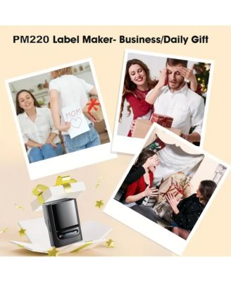 Polono Label Maker Machine with Tape, PM220-A Bluethooth Label Printer, 2 Inch Portable Thermal Printer for Small Business, Address, Logo, Clothing, Sticker Printer for Phones & PC, Black