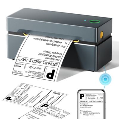 Wireless 4x6 thermal label printer. Bluetooth connectivity for iOS/Android/PC/Mac. Works with Amazon, eBay, Shopify, USPS
