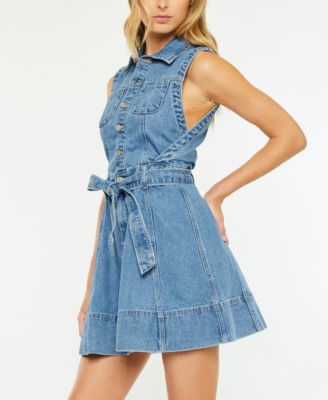 Women's Sleeveless Denim Mini Dress