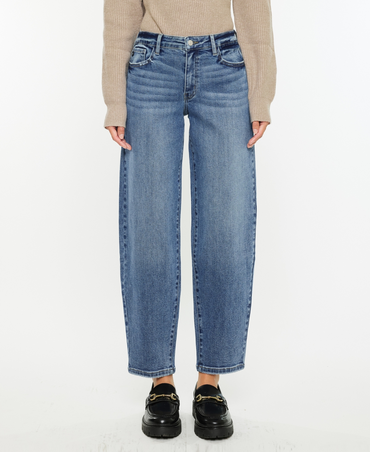 Women's High Rise Barrel Jeans - Medium Wash