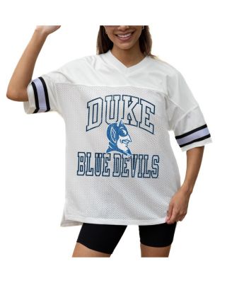 Women's White Duke Blue Devils Iconic Oversized Fashion Jersey