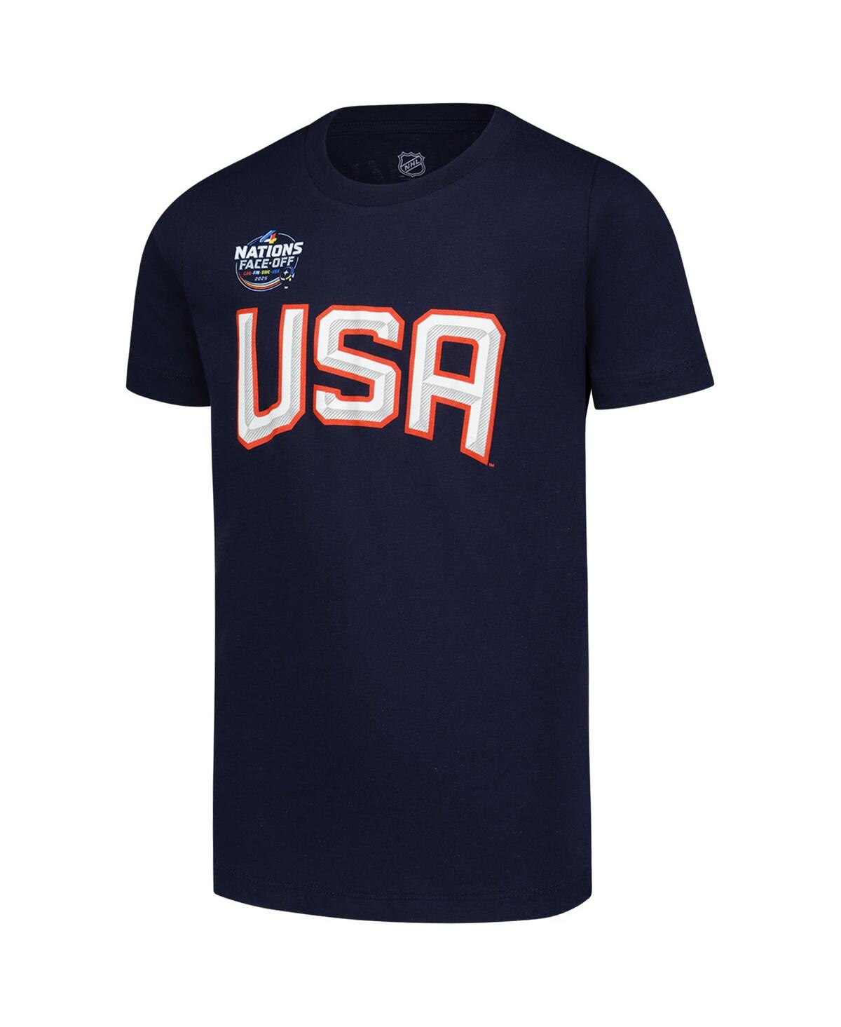 Outerstuff Youth Dylan Larkin Navy  2025 4 Nations Face-off Player Name & Number T-shirt In Black