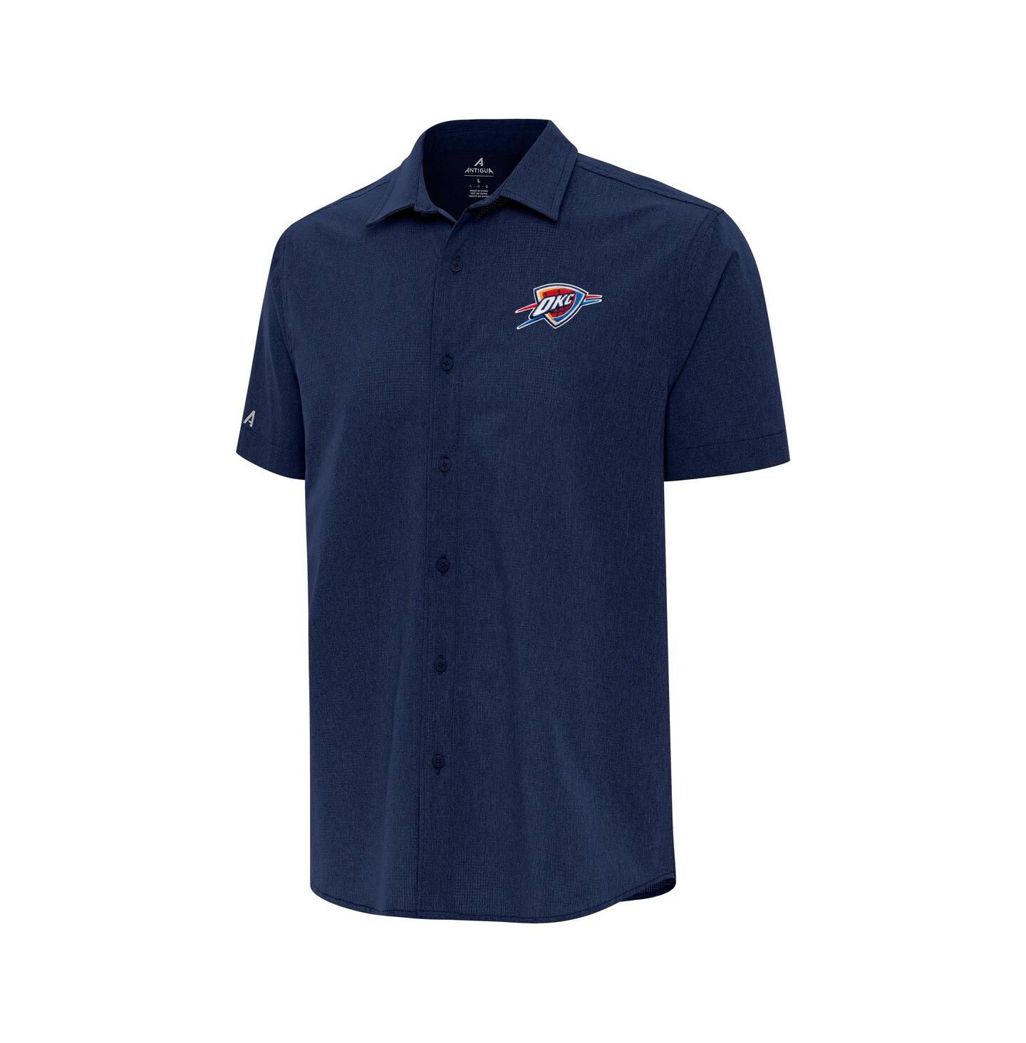 Мужская рубашка Antigua Navy Oklahoma City Thunder Activate Woven Short Sleeve Button-Up — фото 1