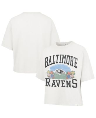 '47 Brand - Women's&nbsp; Natural Baltimore Ravens Florentina Montauk Cropped T-Shirt