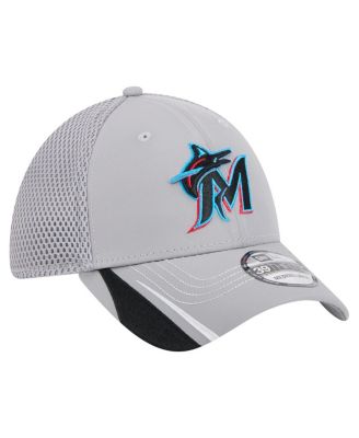 Men's Gray Miami Marlins Linear 39THIRTY Flex Hat