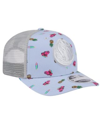Men's Light Blue/Gray Dallas Mavericks Adventure Aloha Pattern 9SEVENTY Stretch-Snap Hat