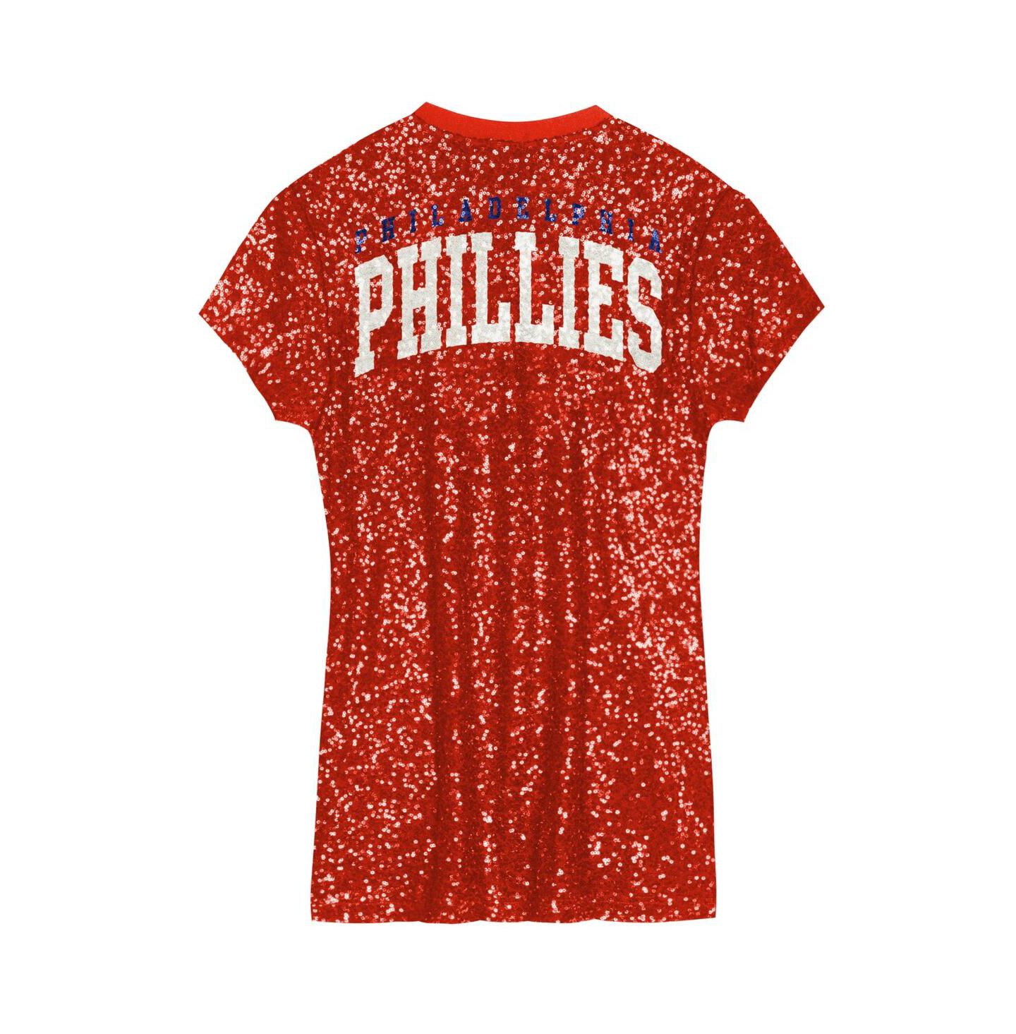 Платье Outerstuff Red Philadelphia Phillies Sequin V-Neck Dress для девочек — фото 2