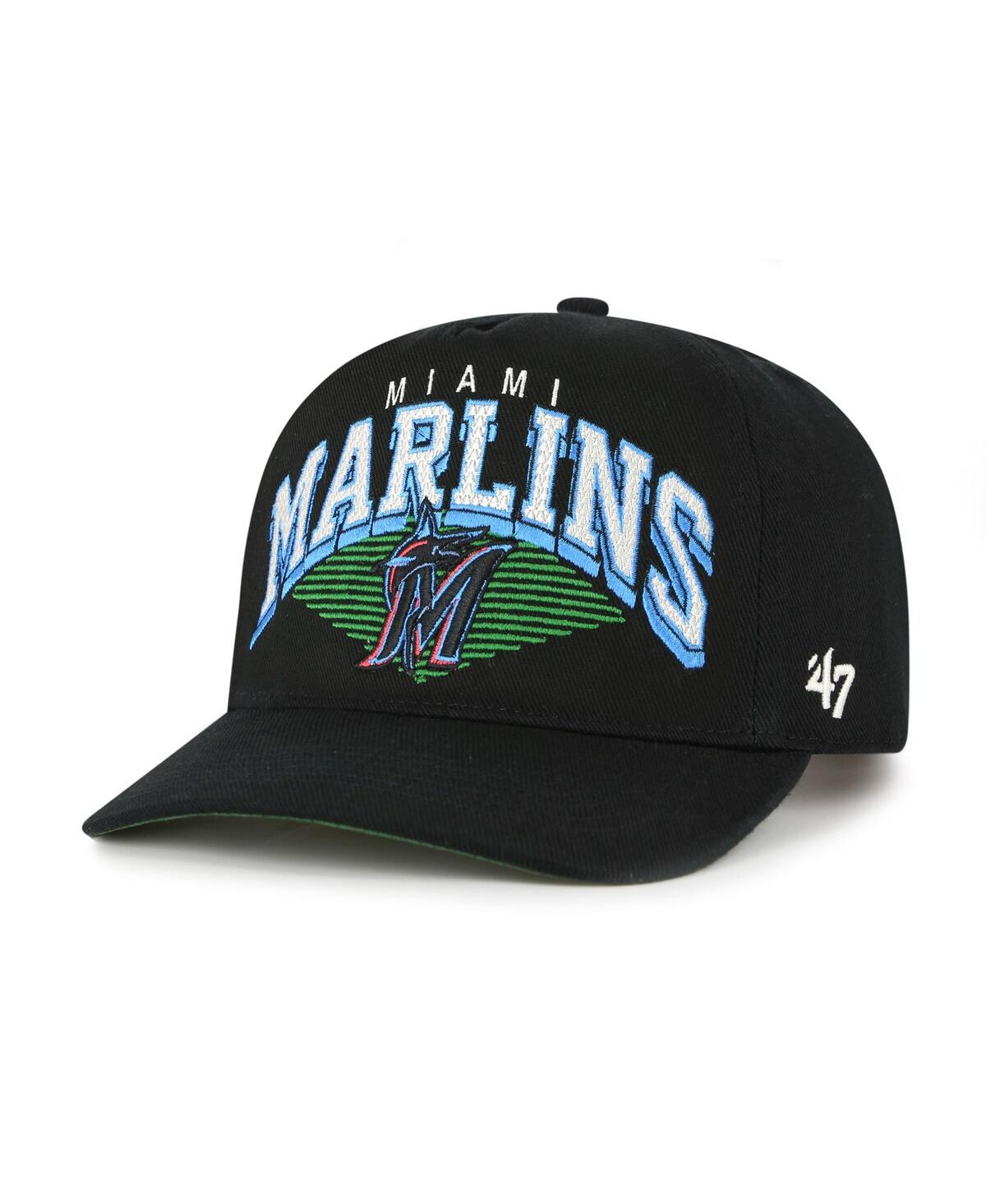 Men's Black Miami Marlins Pomona Hitch Adjustable Hat - Black
