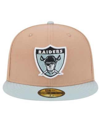 Men's Tan Oakland Raiders Gridiron Classics Throwback Logo Main 59FIFTY Fitted Hat