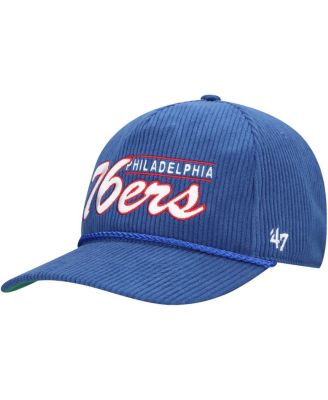 Men's Royal Philadelphia 76ers Double Header Side Patch Cord Hitch Adjustable Hat