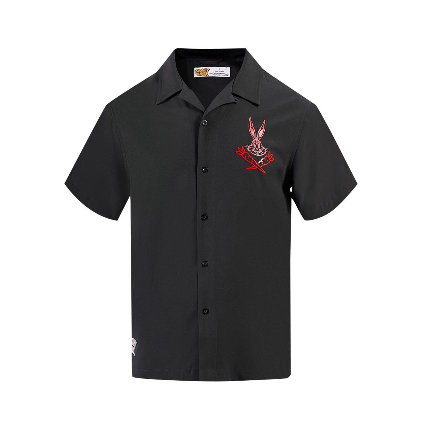 Мужская рубашка Freeze Max Black Looney Tunes Bugs Bunny Melted Skeleton Button-Up — фото 4
