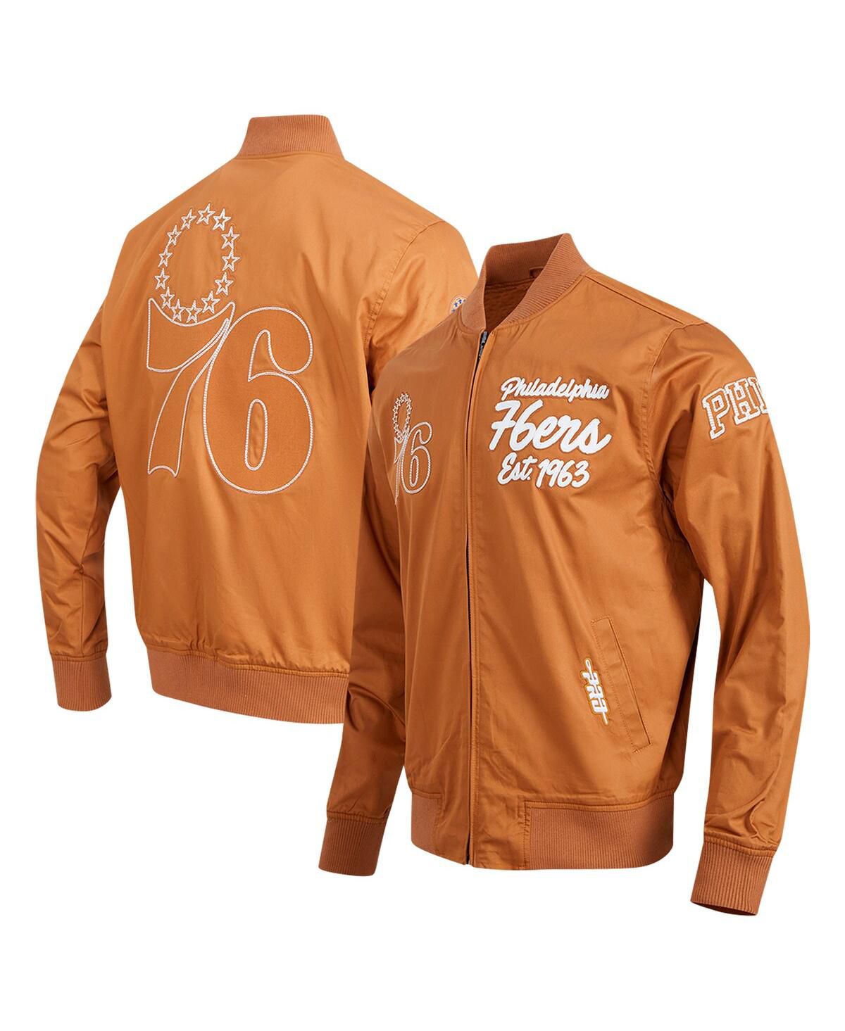 Мужская коричневая куртка Philadelphia 76ers Paint The City на полной молнии